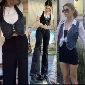 Y2K Jean Halter Vest